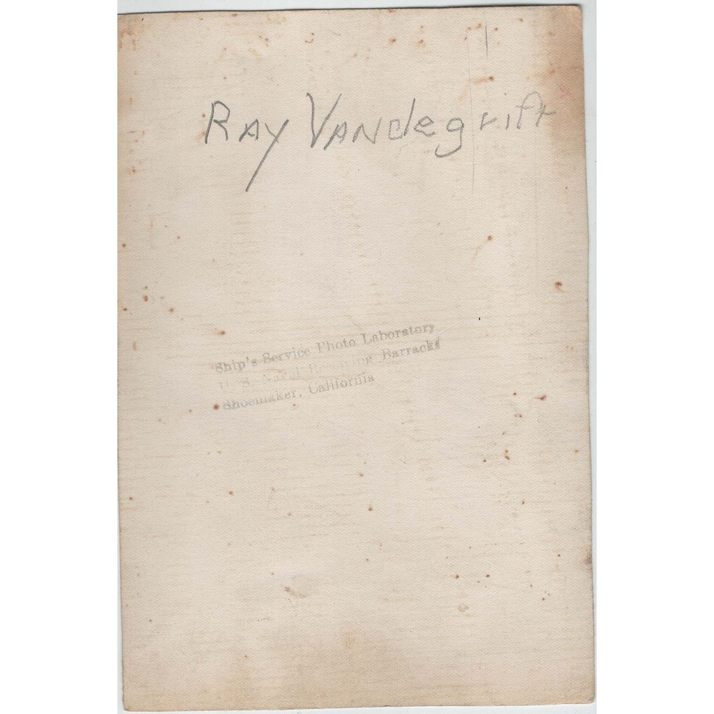 Vintage WWII US Navy Portrait Ray Vandegrift Shoemaker California 6x4 Photo - Picture 2 of 2